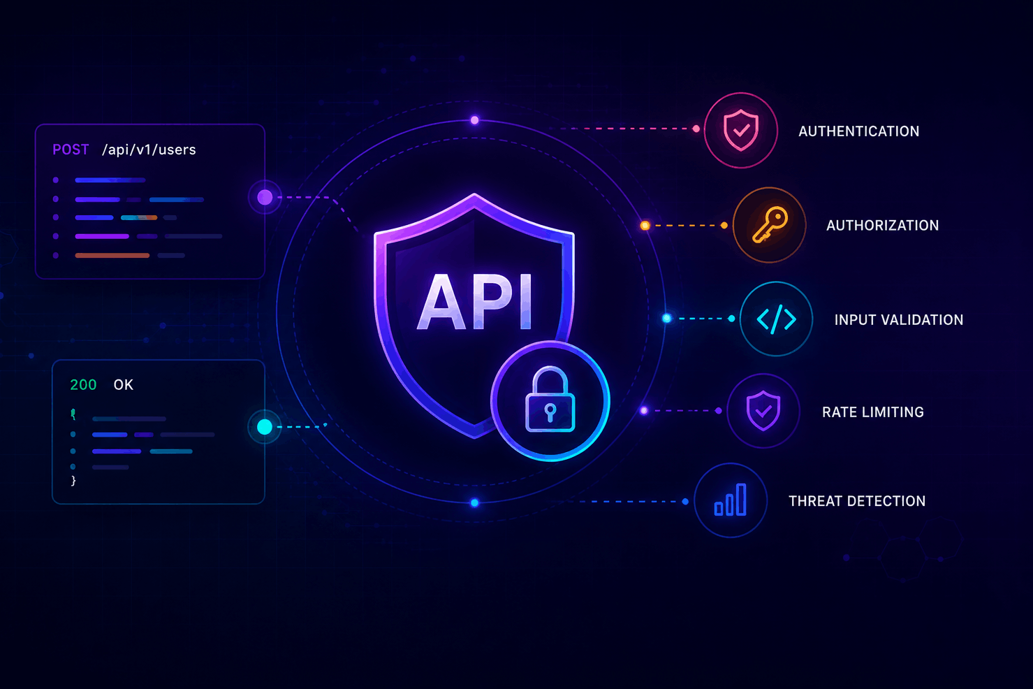 API security and application protection guide cover showing API endpoints and authorisation checks