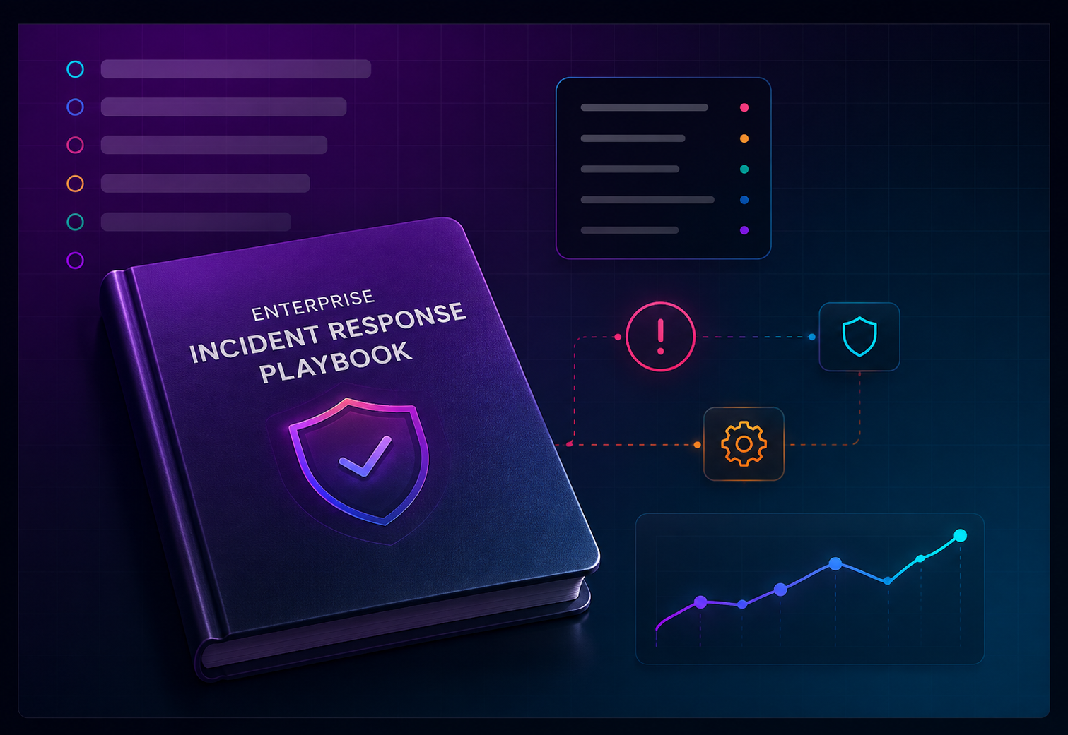 Enterprise incident response playbook whitepaper cover showing response stages