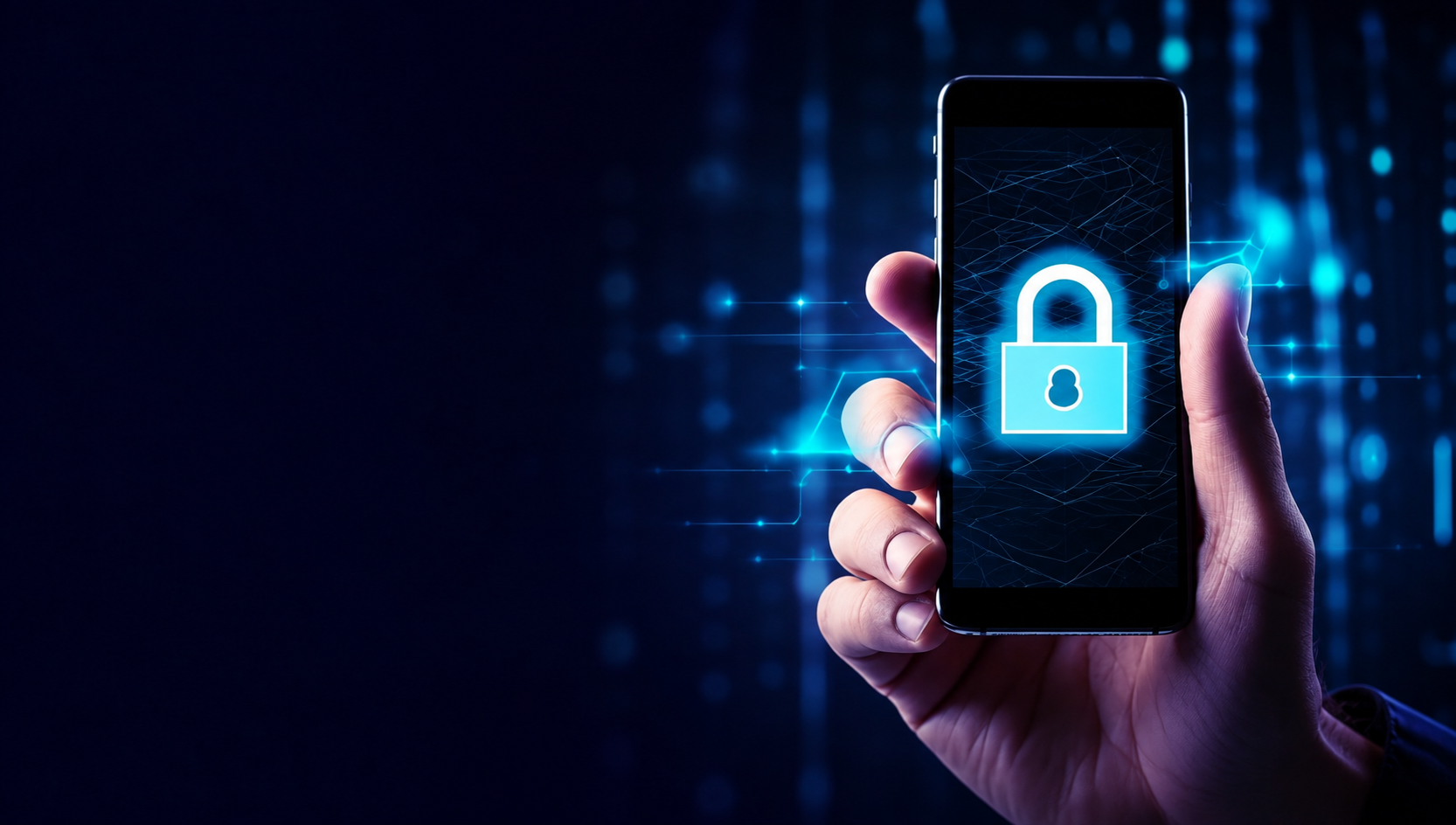 Application security concept: a secure shield over a laptop running source code, surrounded by secure code, vulnerability assessment, threat detection, risk analysis and secure development panels